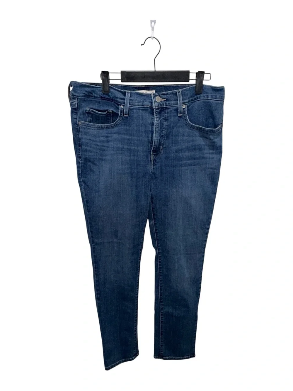 Levi’s Shaping Slim Straight Crop Jeans Women’s Size 32 Dark Wash Stretch